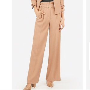 Express High Waist, Belted Trousers, Camel, Sz6
